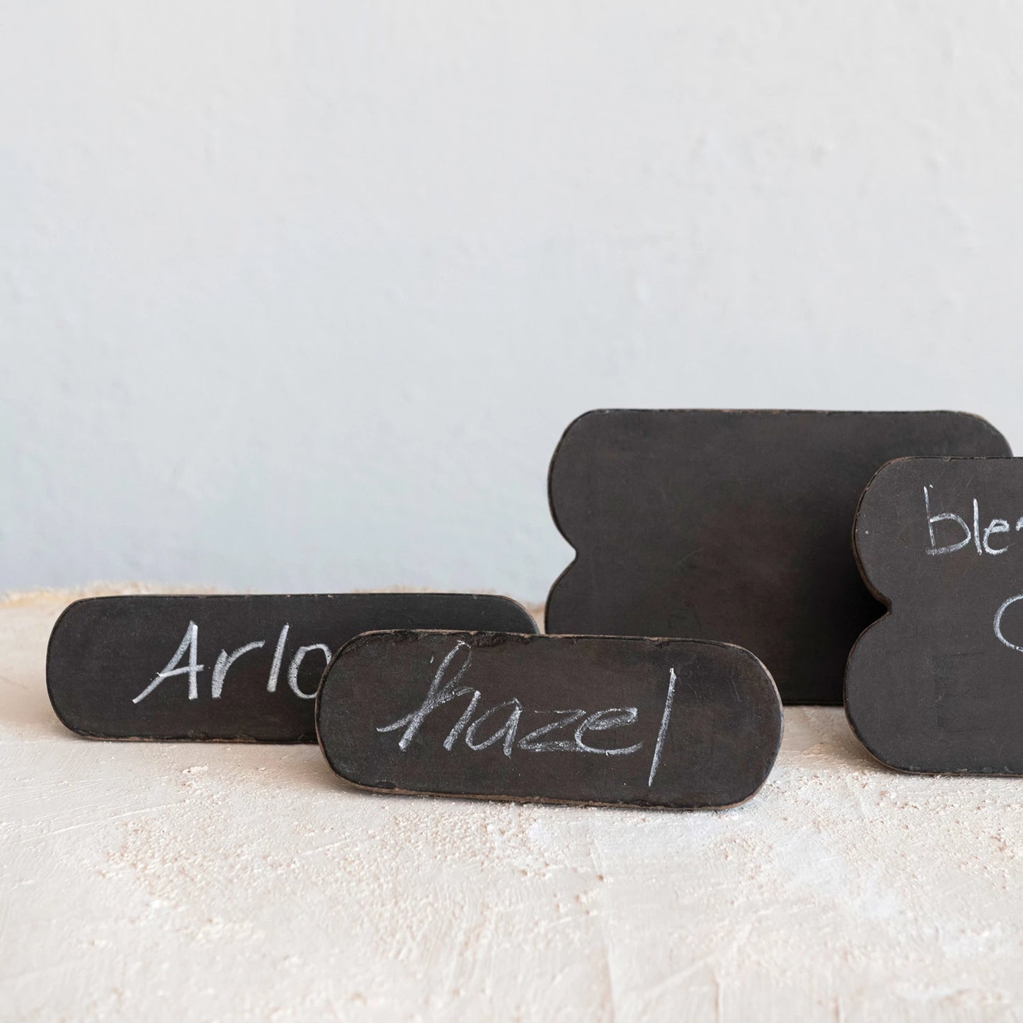 Found Wood Standing Sign, Black Chalkboard Finish