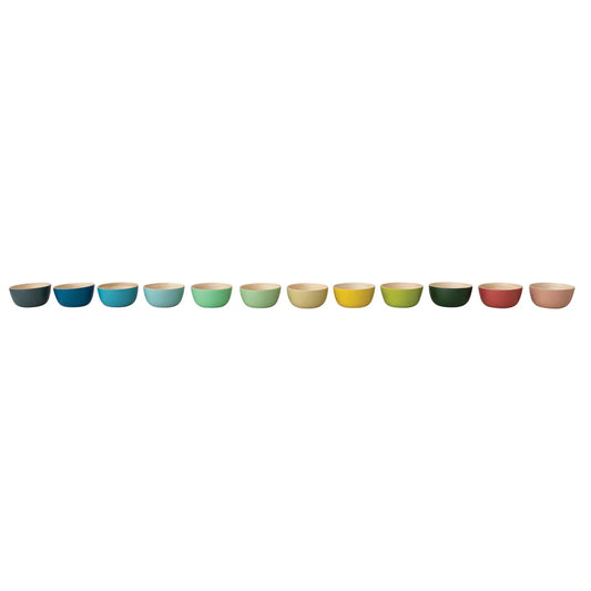 Bamboo Bowl w/ Natural Finish Inside, 12 Matte Colors