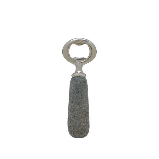 Stainless Steel & Stone Bottle Opener, Natural (Each One Will Vary)