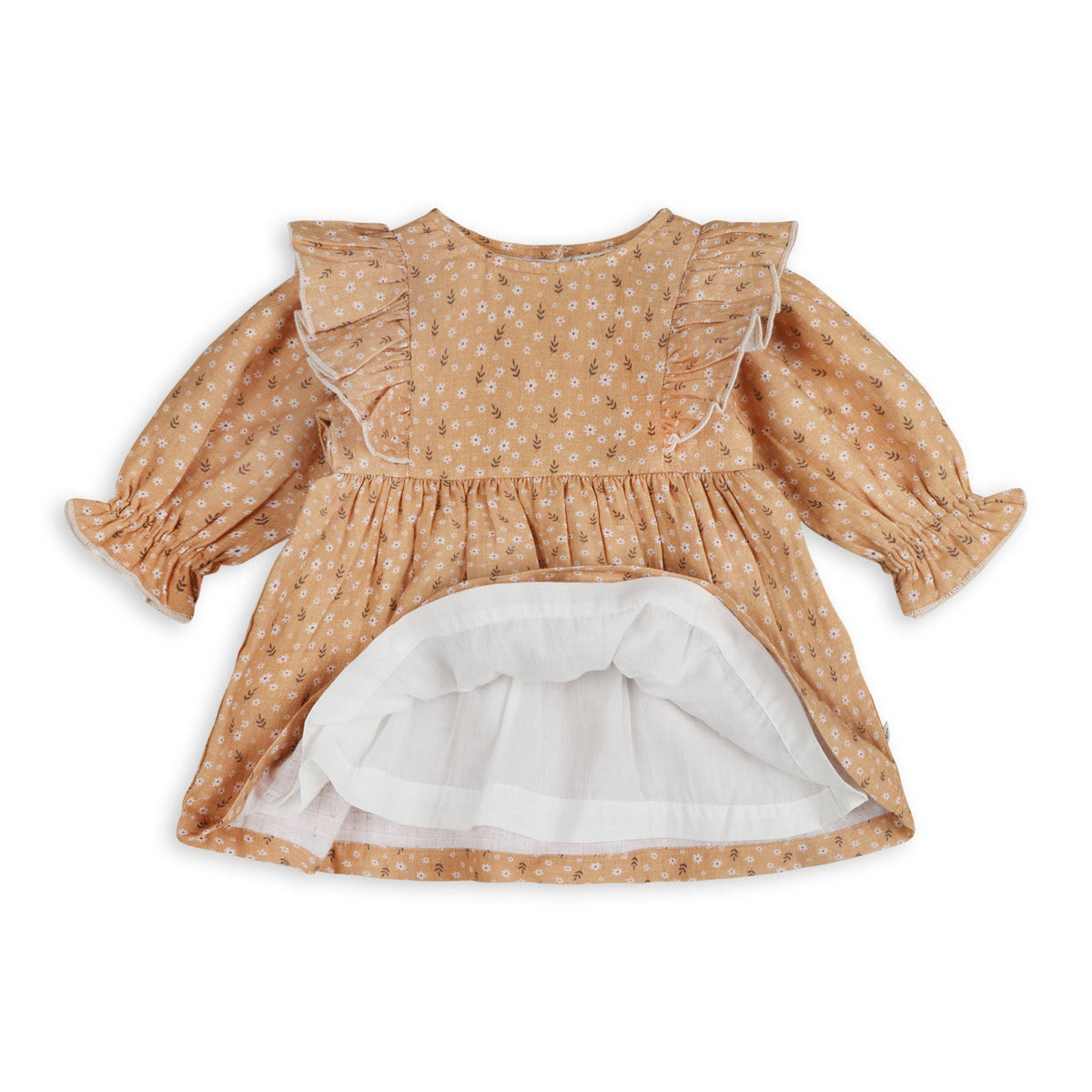 Floral Ruffle Baby Dress & Bloomer (Organic Muslin)