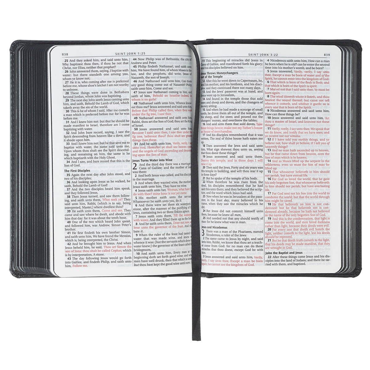 KJV Bible Compact Faux Leather HC, Black/Gray