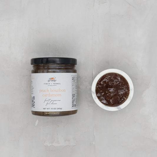 Finch & Fennel 10 oz. Peach Bourbon Cardamom Fruit Preserves for Cheese