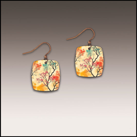 Painter’s Tree Button Drop Handmade Earrings
