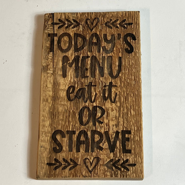 Today's Menu Sign 12"