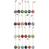 1" Round Hand-Painted Paper Mache Ball Ornaments individual