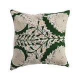 18" Square Cotton Voile Pillow with Hand-Embroidered Kantha Stitch