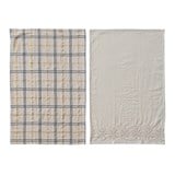 Woven Tea Towels with Embroidery & Beads, Set of 2 with Jute & Gift Tag