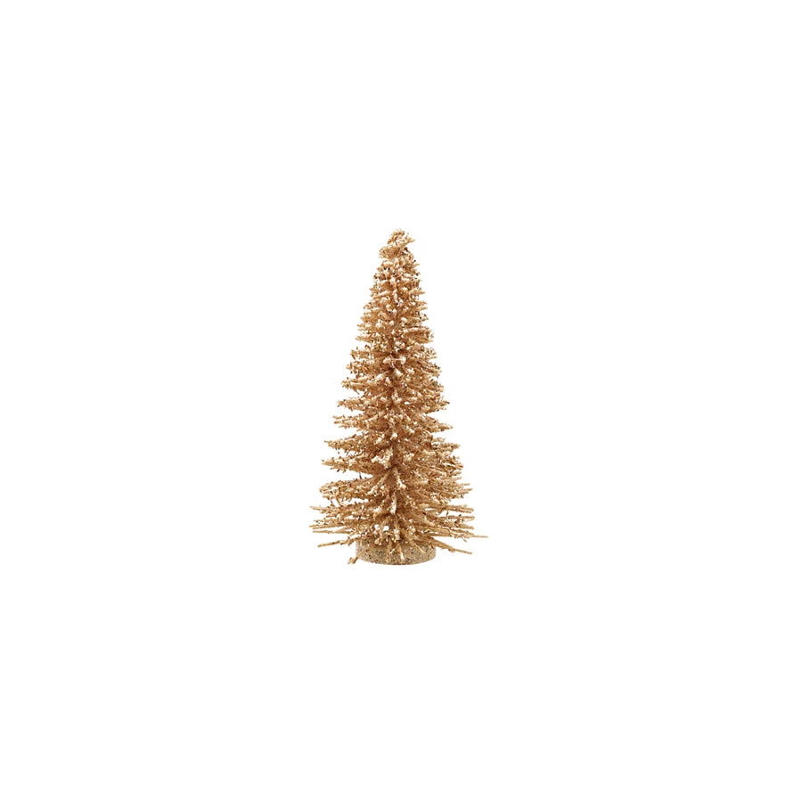 Wood Tree with Iridescent Mica Flakes & Glitter, Natural