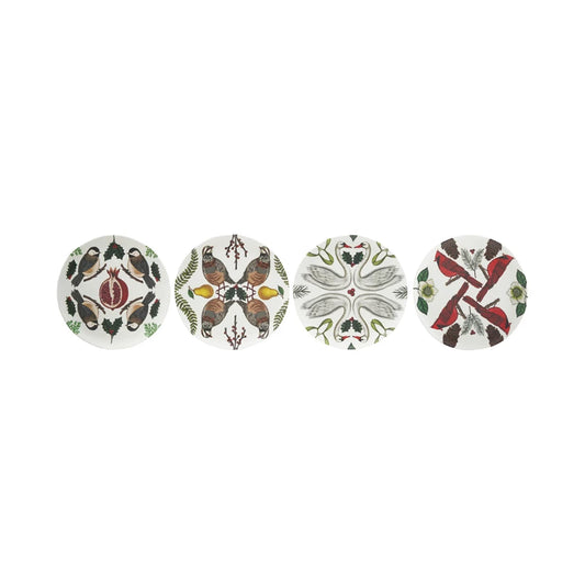 Melamine Plate with Seasonal Botanicals & Animals, Matte Finish, 4 Styles ©
